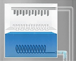얼음과 냉수 냉각 구조 단면도